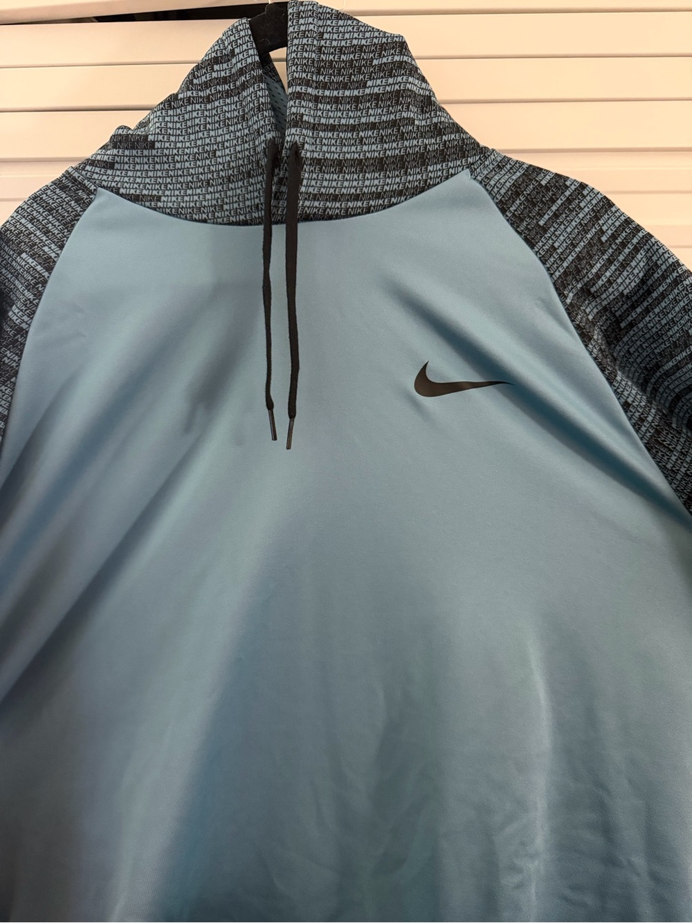 Nike Light Blue Performance Pullover Hoodie with Black Accents